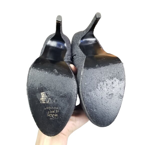 Platform stiletto ankle booties size 7.5 gray quilted - Picture 10 of 12